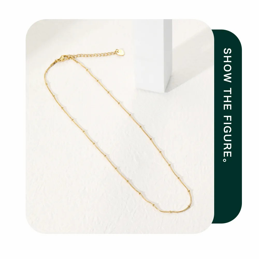 Simple Style Commute Solid Color Stainless Steel Plating 14K Gold Plated Necklace_colorza_3