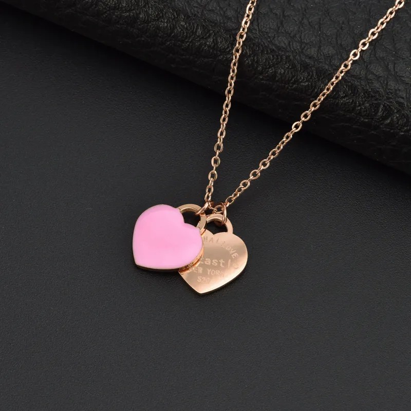 Simple Style Heart Shape Titanium Steel Plating Pendant Necklace_colorza_1