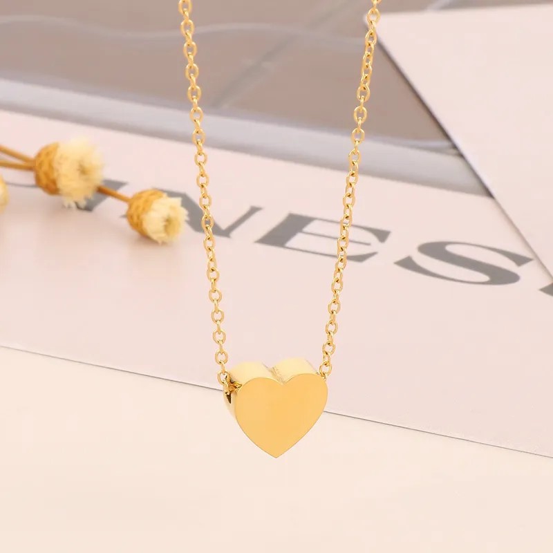 Simple Style Infinity Heart Shape Stainless Steel Titanium Steel Plating 18K Gold Plated Pendant Necklace_colorza_4
