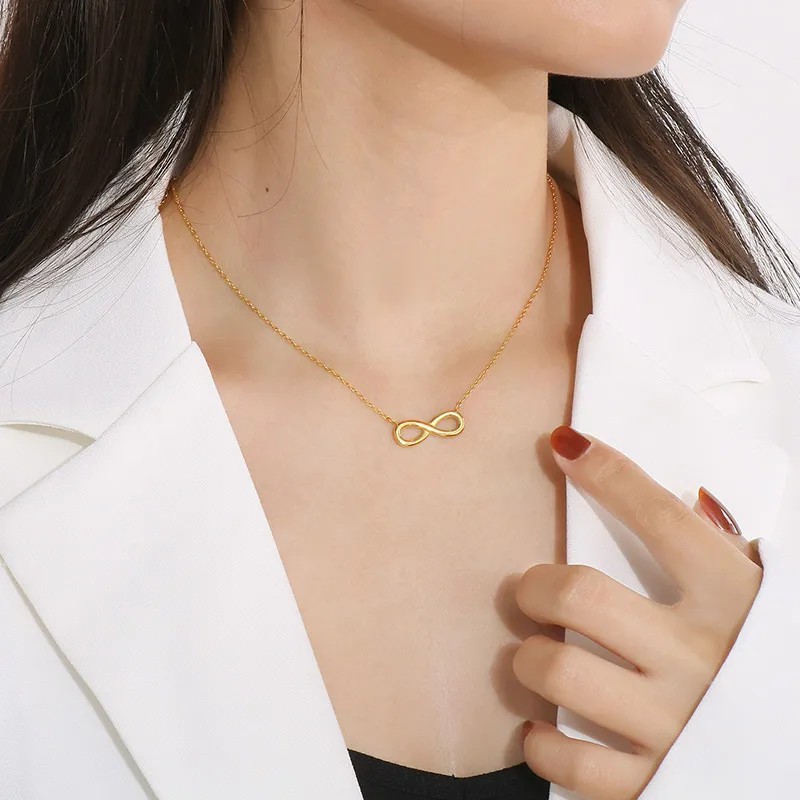 Simple Style Infinity Heart Shape Stainless Steel Titanium Steel Plating 18K Gold Plated Pendant Necklace_colorza_7
