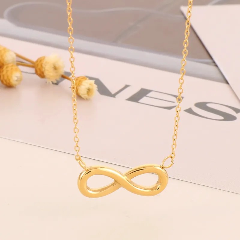Simple Style Infinity Heart Shape Stainless Steel Titanium Steel Plating 18K Gold Plated Pendant Necklace_colorza_8