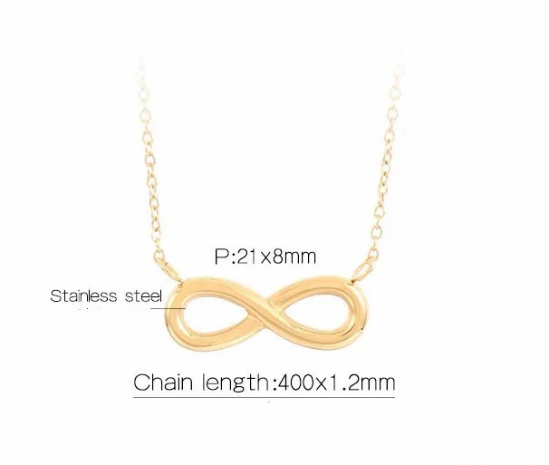 Simple Style Infinity Heart Shape Stainless Steel Titanium Steel Plating 18K Gold Plated Pendant Necklace_colorza_10