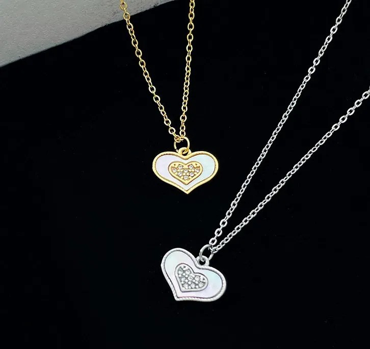 Lady Heart Shape Stainless Steel Plating Pendant Necklace_colorza_1