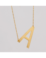 Initial Necklace, Letter Necklace, Personalized Name Necklace, 18K Gold Plated Stainless Steel, Wife Gifts, Gifts For Mom, Moms Gift, Birthday Gift for Her Alphabet A