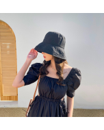 Bucket Hat-Plain Sun Hat-Outdoor-Summer-Beach-Vacation-Casual Style-Black-HC680710-2