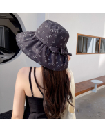 Sun Protection Wide Brim Bucket Hat-Black-HC680714
