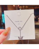 Butterfly Long Tail Chain Pendant Titanium Steel Clavicle Necklace