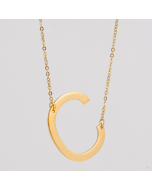 Initial Necklace Letter Necklace Personalized Name Necklace 18K Gold Plated Stainless Steel Wife Gifts Gifts For Mom Moms Gift Birthday Gift for Her Alphabet C