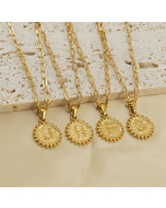 Wholesale Double Layer Initial Letter Paper Clip Chain Necklace With Small Heart In Backside CA7810220