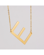 Initial Necklace Letter Necklace Personalized Name Necklace 18K Gold Plated Stainless Steel Wife Gifts Gifts For Mom Moms Gift Birthday Gift for Her Alphabet E