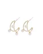 Open Hoop With Pearl Stud Earrings EC690928