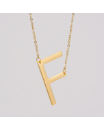 Initial Necklace, Letter Necklace, Personalized Name Necklace, 18K Gold Plated Stainless Steel, Wife Gifts, Gifts For Mom, Moms Gift, Birthday Gift for Her, Alphabet F