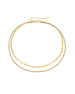 Fashion Double Layer Twist Chain Necklace Minimalist Style CA7810148