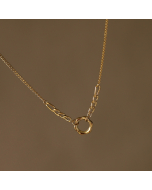 Flower Ring Pendant Titanium Steel 18k Gold Plated Necklace
