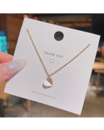 Gold Heart Shape Pendant Stainless Steel Necklace With Vine Chain CA7810126