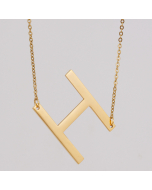 Initial Necklace, Letter Necklace, Personalized Name Necklace, 18K Gold Plated Stainless Steel, Wife Gifts, Gifts For Mom, Moms Gift, Birthday Gift for Her, Alphabet H