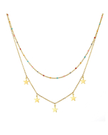 Layered Necklace With Enamel Ball And Mini Star Classic Chain Necklace CA7810191