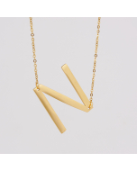 Letter Necklace, Personalized Initial Name Necklace 18K Gold Plated Stainless Steel Wife Gifts Gifts For Mom Moms Gift Birthday Gift for Her Letter N