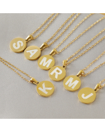 New Hotsale A TO Z Nature Shell Letter With Stainless Steel Necklace CA7810150