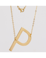 Personalized Name Necklace 18K Gold Plated Stainless Steel Wife Gifts Gifts For Mom Moms Gift Birthday Gift for Her Alphabet Letter P
