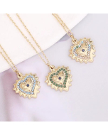 2023 new style full diamond heart necklace stainless steel pendant