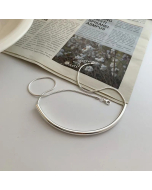 Plain Elbow Snake Bones Chain Titanium Steel Necklace CA07830493