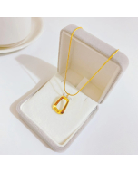 Stainless Steel Necklace With Hollow Shape Pendant CA7810101