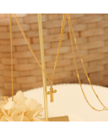 Titanium Steel 18k Plated Cross Pendant Necklace