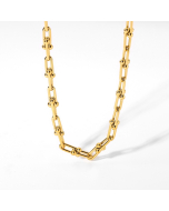 U-shaped Chain Plain Stainless Steel Choker Necklace