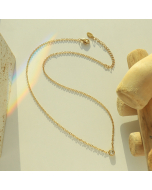 Wholesale Single zircon Titanium Steel Necklace CA7810142