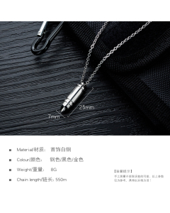 Simple Fashion Bullet Necklace Titanium Steel