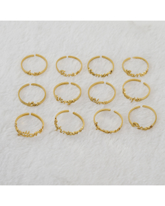 Wholesale Stainless Steel Ring Simple Style 12 Constellation Letter Ring Female 18K Gold Plated Ring
