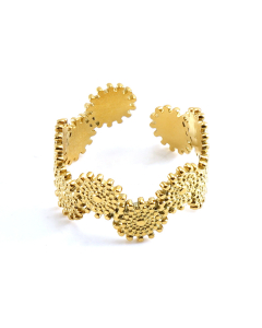 Fashion Personality Retro Minimalism 18K Gold Plated Opening Stainless Steel Ring