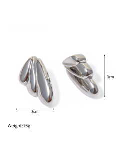 Minimalism 18k Gold Plated Wing Stainless Steel Earrings  For Women