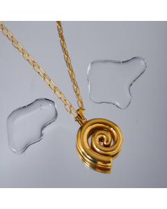 Wholesale Stainless Steel Necklace Spiral Pendant Necklace 