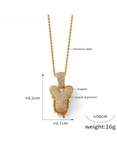 English Alphabet Y Copper Pendant Full Of Diamond Twist Chain Necklace Wholesale Stainless Steel Necklace