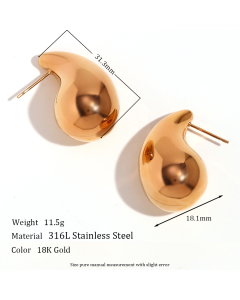 gold plated Retro Jewelry High Quality Stainless Steel Earring Ear Clip And Necklace LY881022