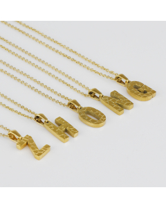 2023Yrs New Design Steel Necklace With Initial Letter Harsh lines Pendant CA7810212