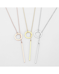 Wholesale Fashion Geometric Round Stainless Steel Necklace Clavicle Chain