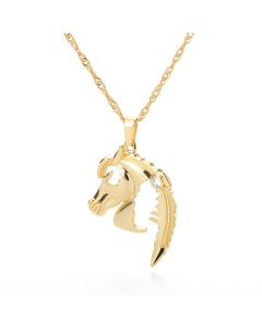 Fashion Hollow Horse Head Necklace Animal Stainless Steel 
