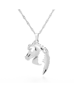 Fashion Hollow Horse Head Necklace Animal Stainless Steel 