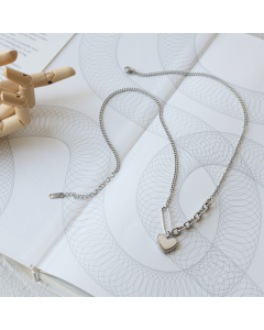 Minimalism Heart Stitching Titanium Steel Necklace