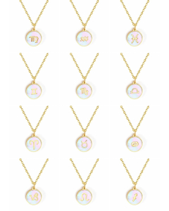 Fashion Constellation Stainless Steel Plating Shell Pendant Necklace Colorza