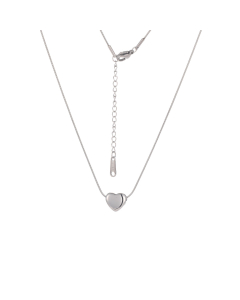 Puffed Silver Heart Necklace