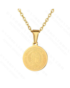 Titanium Stainless Steel Fashion Geometric Necklace - CA7810007-Gold Color