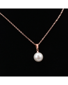 Trendy Style Pearl Titanium Steel Necklace Wholesale Jewelry 