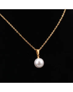 Trendy Style Pearl Titanium Steel Necklace Wholesale Jewelry 