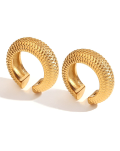 Gold Retro Jewelry scale shape High Quality Stainless Steel Earring Ear Clip