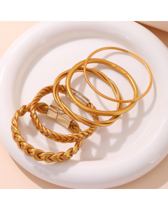 5 PCS SET Jelly Bangles Gold Foil Bangle LY881004