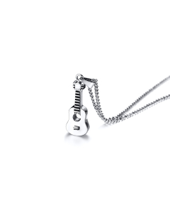 Fashion Plating Stainless Steel Necklaces Guitar Titanium Steel Pendant Necklace 